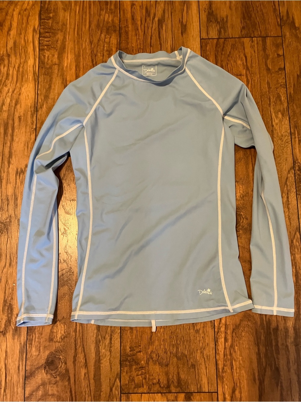 Dakine Light Blue Kids Long Sleeve Rashguard with White Piping
